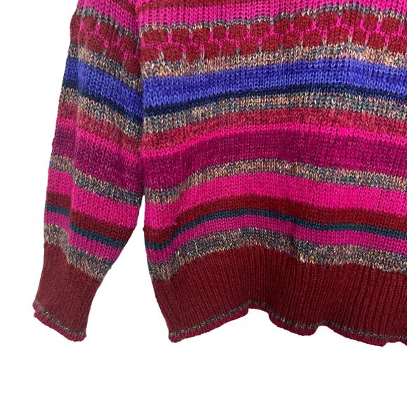 Vintage 80s Mariea Kim Twisted Boat Neck Long Sleeve Knit Sweater Size Small - Picture 7 of 11